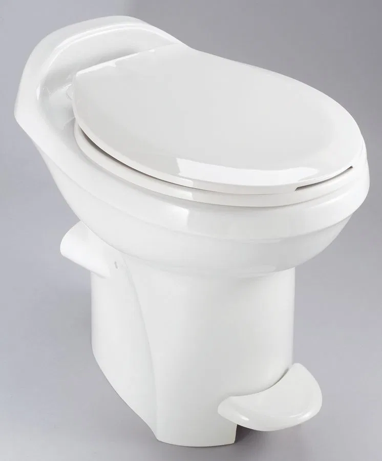 50005 – DAVE CARTER Toilet, Permanent High Profile Round Seat With 17-1/2 Inch Seat Height Pedal Flush Control Full B...